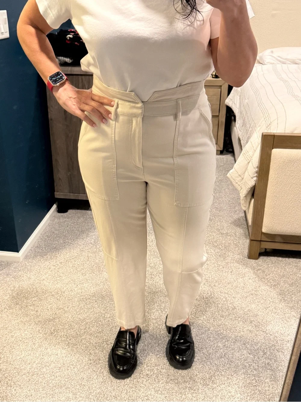 Banana Republic Cream Cargo Utility Pants
